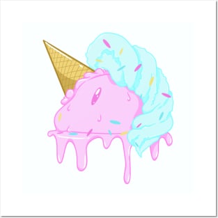 Unicorn Ice Cream Posters and Art